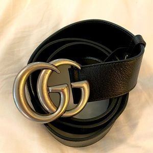 Gucci Calfskin Double G Belt (100/40, Black)